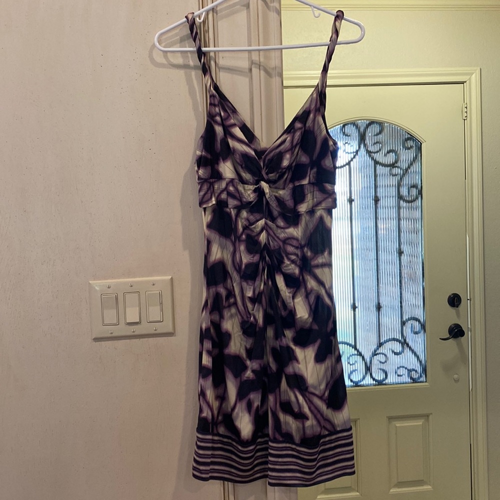BCBG MaxAzaria spaghetti strap purple and off white dress. Size medium